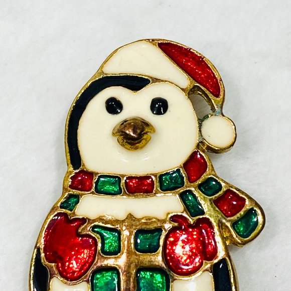 Two Vintage Christmas Brooches - Penguin & Snowman - Picture 7 of 8